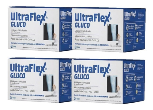 Combo X 4 Ultraflex Gluco Colágeno Hidrolizado X 15 Sobres