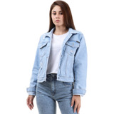 Campera Corte Jean Mujer Elastizada Blanca Hasta Talle 54