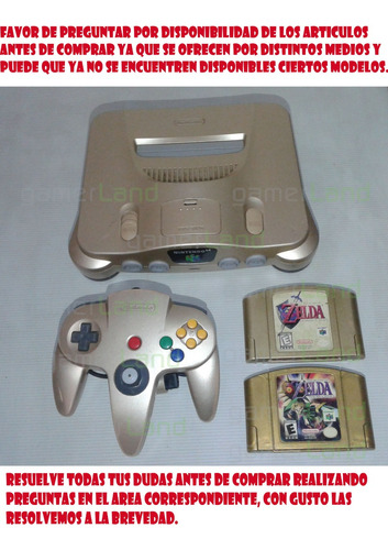 Nintendo 64 Gold Inc Zelda Ocarina,  Majoras Mask Preg. Disp