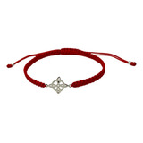 Pulsera Nudo De Bruja Hilo Rojo Protección Plata 925 Caja