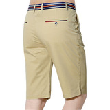 Pantalones Cortos Casuales Lisos 97% Algodón Para Hombre