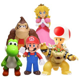 Set 6 Figuras De Mario Paquete Super Juguetes Colección Azul