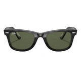 Óculos De Sol Masculino E Feminino Wayfarer Ray-ban Cor Da Armação Preto Cor Da Haste Preto Cor Da Lente G-15 Verde Desenho Quadrado