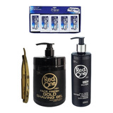 Redone Aftershave+ Gel Afeitar 1l+portanavaja Gold+navajas