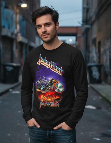 Playera Manga Judas Preist Painkiller Heavymetal Rock
