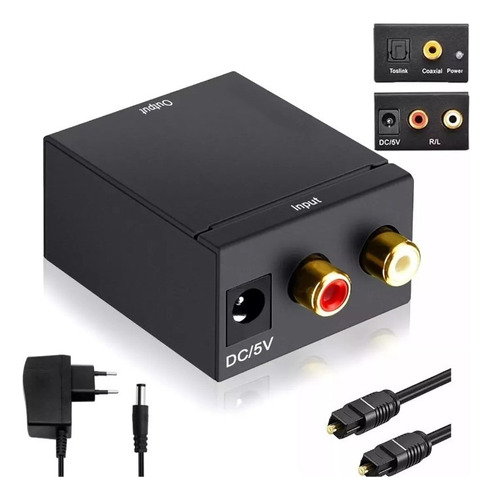 Adaptador Convertidor Audio Optico Digital A Rca Análogo