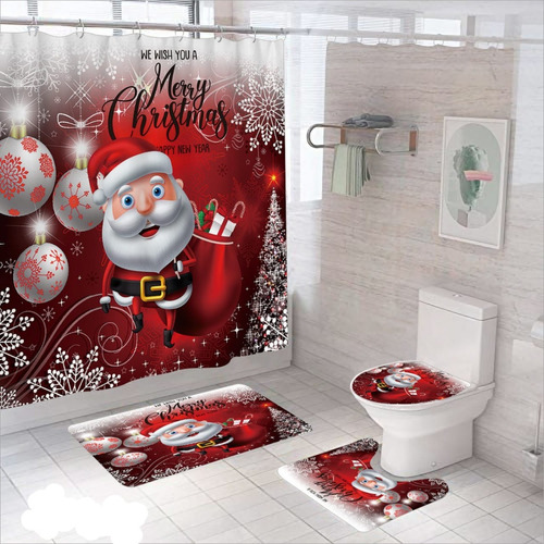 Set Juego De Baño De Navidad 4 Piezas