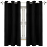 Utopia Ropa De Cama 2 Paneles Negro Arandela Blackout Corti