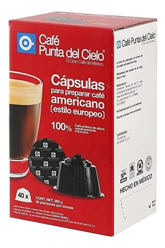 ** 40 Cápsulas ** De Café Americano Punta Del Cielo