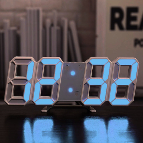 12h/24h Reloj Alarma Digital 3d De Pared Led Multifuncional