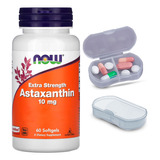 Astaxantina 10mg Now Foods 60 Soft + Porta Cápsulas