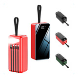 Powerbank 30000 Turbo Lampada Carga Rapida Multiplas Saidas Cor Vermelho