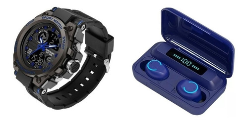 Reloj Deportivo Sanda 739 S Shock + Audifono Bluetooth F9 5c