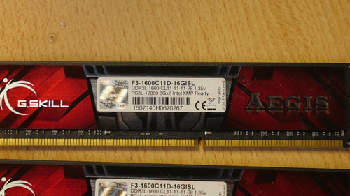 2 X Memoria G.skill F3-1600c11d-16gisl Ddr3l 16gb Son 32gb