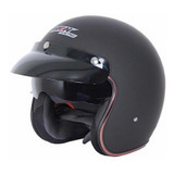 Casco Abieto 3/4 Iron Racing Chopper Negro Mate Lente Humo Tamaño Del Casco L (59-60cm)