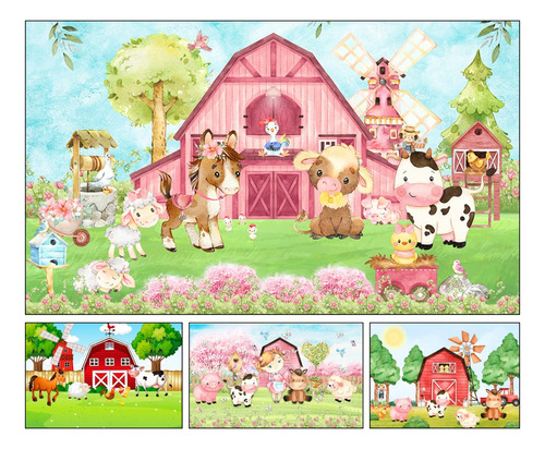 Painel Retangular Tecido Sublimado Fazendinha 3,00x2,50