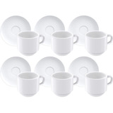 Conjunto De Café Tramontina Porcelana Paola 100ml 12 Pç Cor Branco