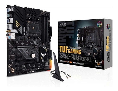 Tarjeta Madre Asus Tuf Gaming B550-plus Wifi Am4 Ddr4 Atx Color Gris Oscuro