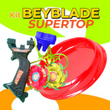 Kit Super Top 2 Beyblade Peões + Lançador E Arena Brinde