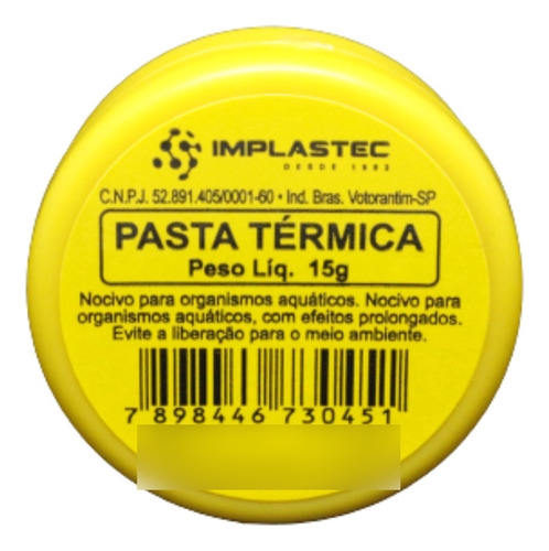 Pasta Termica 15g Pc Notbook Eletrônica Implastec + Nfe