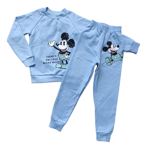 Conjunto Infantil Menino Moletom Flanelado Mickey Inverno