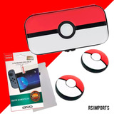 Case Capa Nintendo Switch Pokemon + Pelicula Vidro + 2 Grips