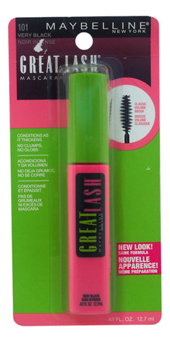 Máscara Maybelline Great Lash #101 Very Black, 12 Ml, Para M