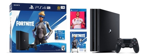 Sony Playstation Ps4 Pro 1tb Fortnite Neo Versa + Fifa 20 Color Jet Black