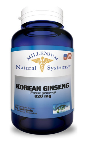 Korean Ginseng 820 Mg 60 Sg Natural - Unidad a $742