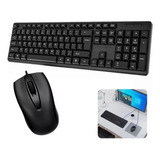 Kit Teclado Com Fio Usb Português Brasil E Mouse Office