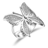 Anillo Para Mujer Alas De Mariposa Brillante Unitalla 925