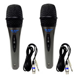 2 Microfone Dinâmico Leson Ls300 Unidirecional Fio 3 Metros