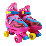 Patins 4rodas Quad Infantil Ajustavel Kit De Proteção 30-33