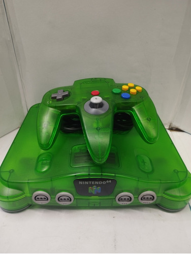 Consola De Nintendo 64 Verde Transparente Original 