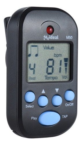 Instrumento Musical Metronome Tempo Black Guitarra Screen On