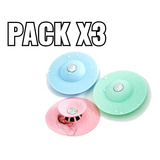 Pack X3 Tapón Cocina Baño Silicona Drenaje Atrapa Cabellos