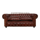 Sofa Chesterfield Sillon Chester En Cuero Vacuno Real