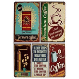 Cartel De Chapa De Metal De Café Premium Retro Vintage...