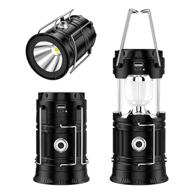Lámpara Solar Plegable Recargable Para Acampar Negra 3.7v Negro | Envío gratis