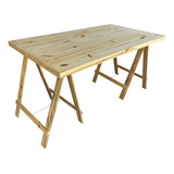 Mesa Tablon Caballete 160x80 Pino Macizo Quincho 