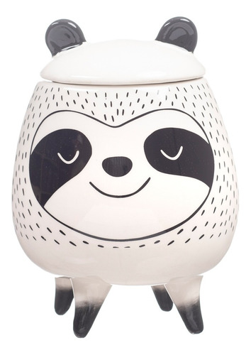 Potiche Porta Jóia Pincel Algodão Porcelana Decorativo Panda