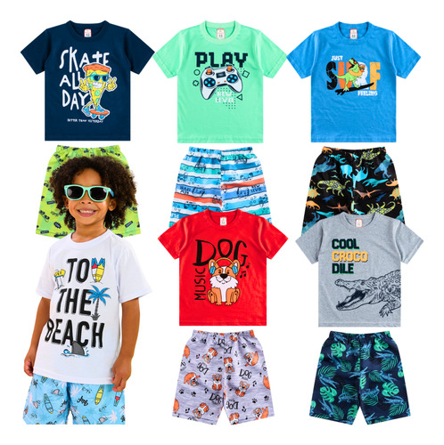 Kit 5 Conjunto Infantil Masculino Roupa Menino Atacado Top