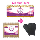 Kit Manicure 500 Mini Lixa+500palitos De Unha + 50 Refil Pé