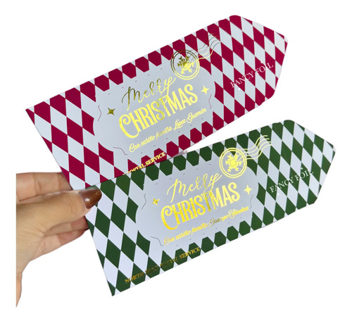 Sobre Navideño Fancy Foil Para Dinero Personalizado 8x17 Cm | Envío gratis