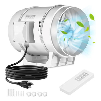 Extractor De Aire 8'' Potente Ventilador 2 Velocidad + Remoto, Dibailin® Potente Extractor De Aire Industria Cocina Silencioso De 8 Pulgadas Extractor De Humo Industrial | Meses sin interés