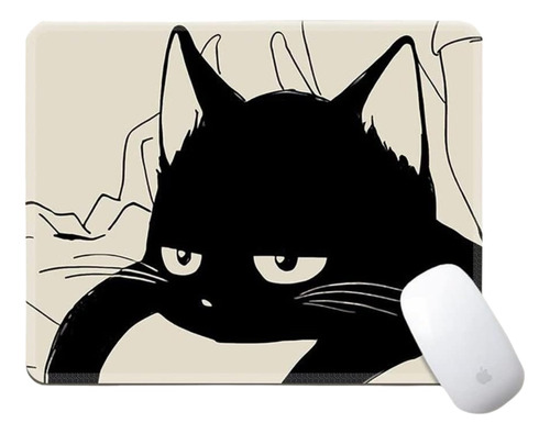 Mouse Pad Gato Gatito Negro Perro Kawaii Escritorio Oficina