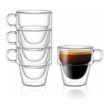 Vasos De Vidrio Espresso Con Aislamiento De Doble Par