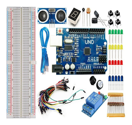 Kit Uno R3 Maker 100pcs + Protoboard Rele Compativel Arduino