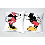 Kit 2 Un. Almofadas Cheias Com Refil Mickey E Minnie Romance