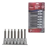 Jogo Soquete Torx Torque Longo 7pcs T 20 Ao T 55 1/2 Pol